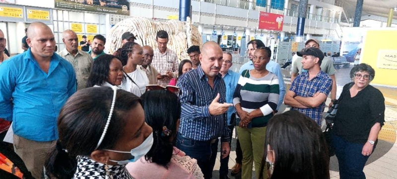 Cuban medical team captured arriving in Botswana last year - Pic Ernest Moloi