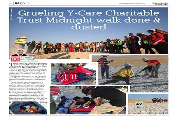 Grueling Y-Care Charitable Trust Midnight walk done & dusted