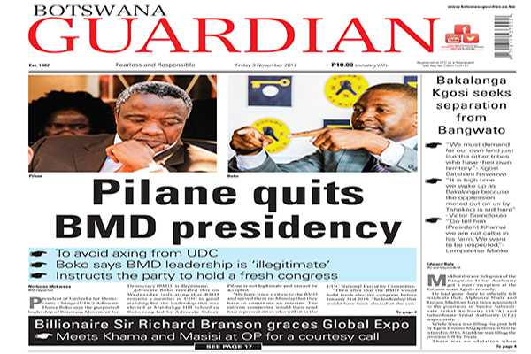 Pilane quits BMD presidency